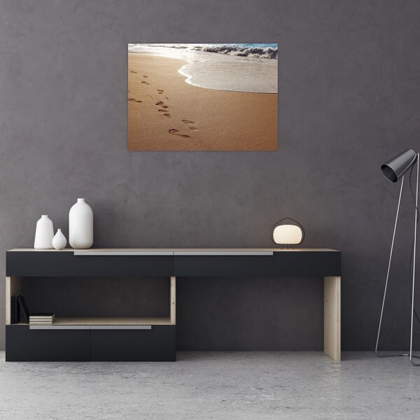 Slika - otisci stopala u pijesku i more (70x50 cm)