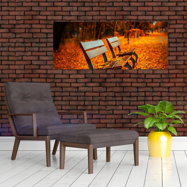 Slika klupe u jesen (120x50 cm)