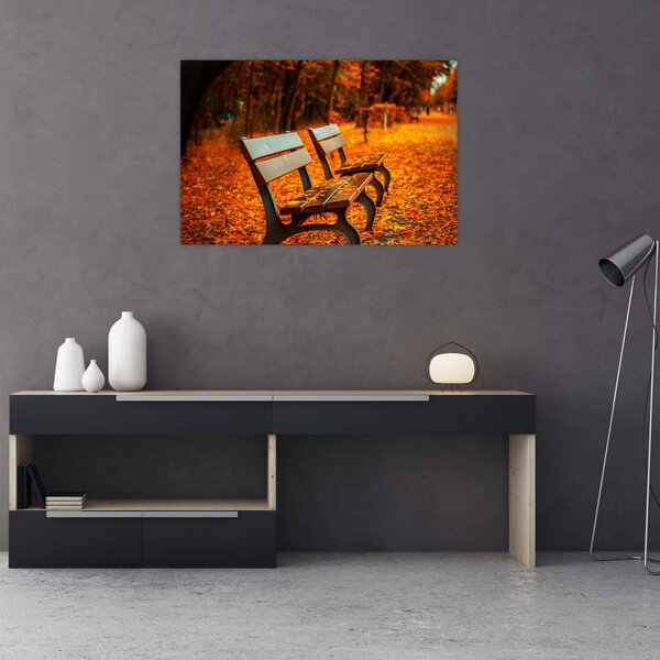 Slika klupe u jesen (90x60 cm)