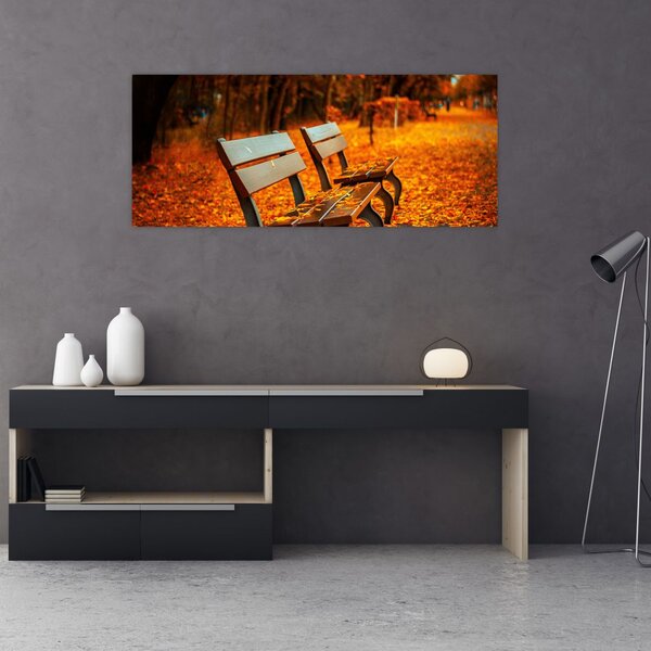 Slika klupe u jesen (120x50 cm)