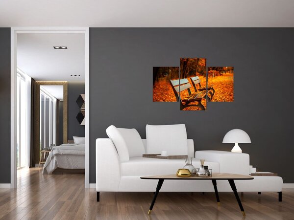 Slika klupe u jesen (90x60 cm)