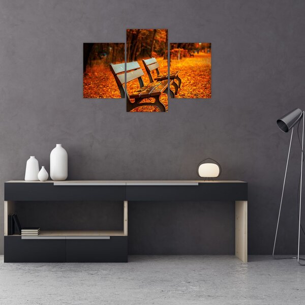 Slika klupe u jesen (90x60 cm)