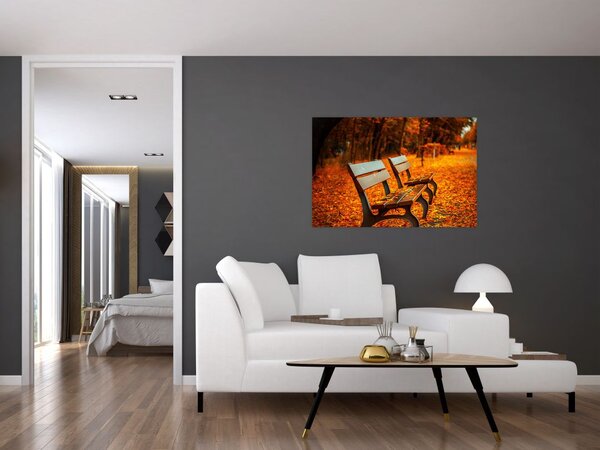 Slika klupe u jesen (90x60 cm)