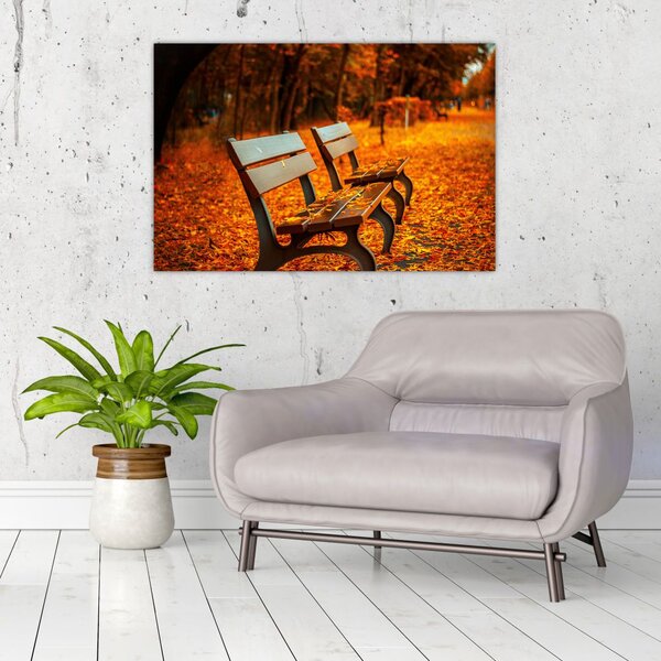 Slika klupe u jesen (90x60 cm)