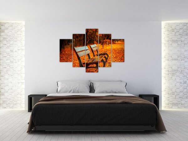 Slika klupe u jesen (150x105 cm)