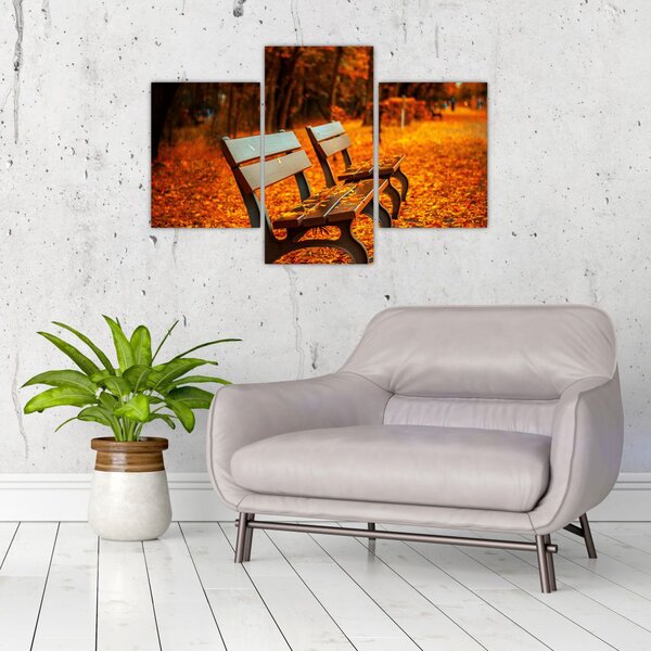Slika klupe u jesen (90x60 cm)