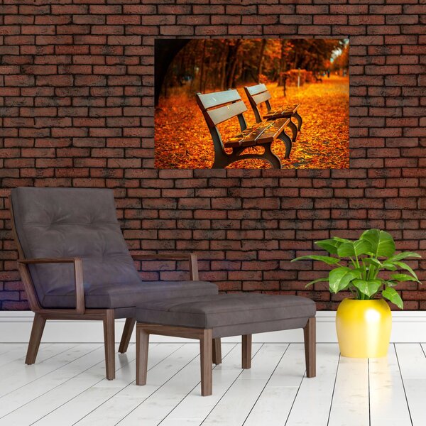 Slika klupe u jesen (90x60 cm)