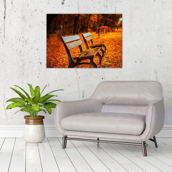 Slika klupe u jesen (70x50 cm)