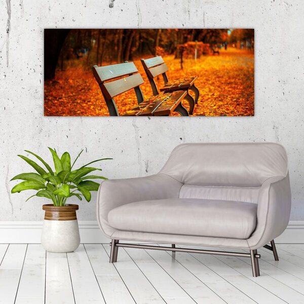 Slika klupe u jesen (120x50 cm)