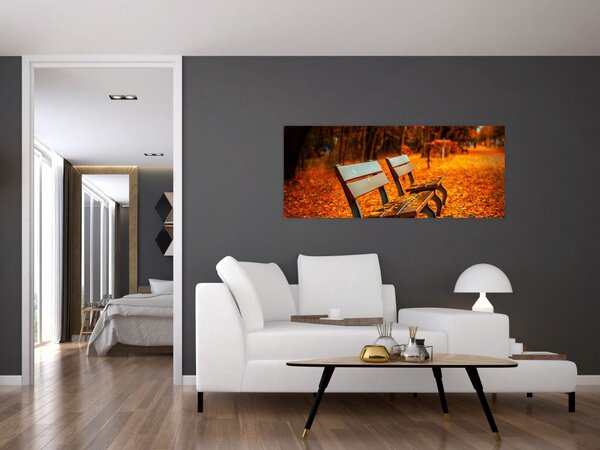 Slika klupe u jesen (120x50 cm)