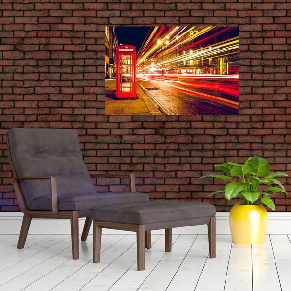 Slika - crvena telefonska kutija (90x60 cm)