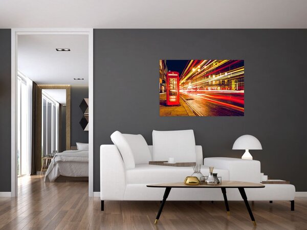Slika - crvena telefonska kutija (90x60 cm)