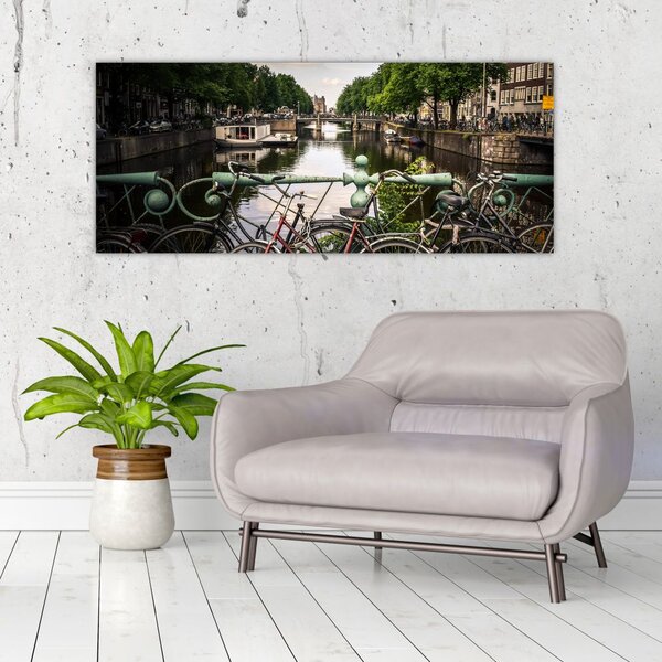 Slika bicikla u gradu (120x50 cm)