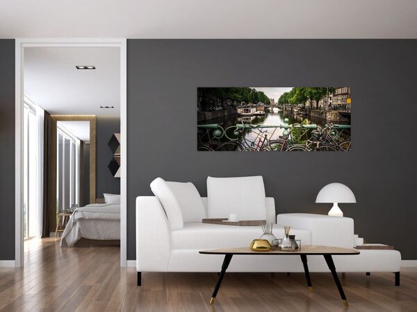 Slika bicikla u gradu (120x50 cm)