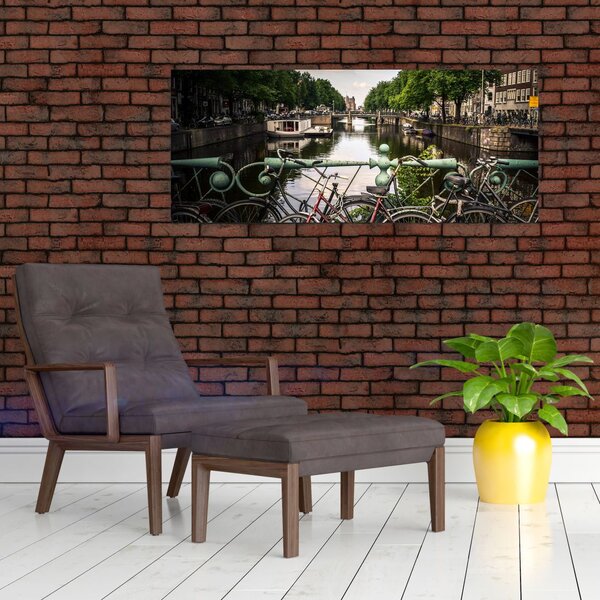Slika bicikla u gradu (120x50 cm)