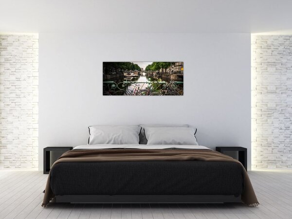 Slika bicikla u gradu (120x50 cm)