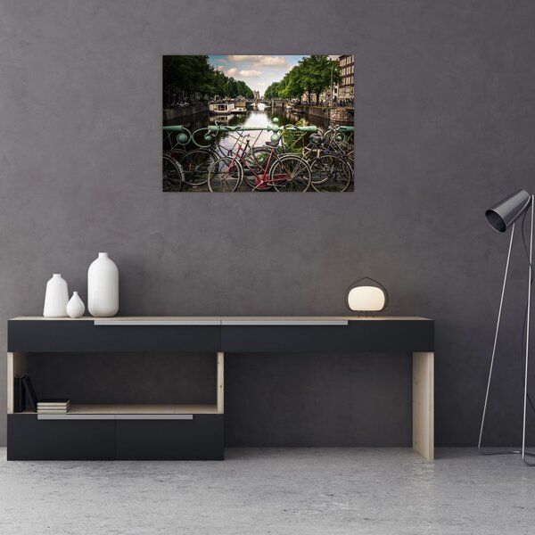 Slika bicikla u gradu (70x50 cm)