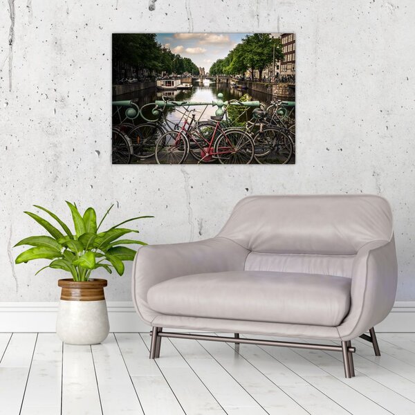 Slika bicikla u gradu (70x50 cm)