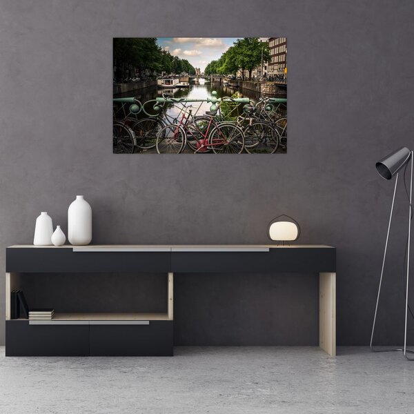 Slika bicikla u gradu (90x60 cm)