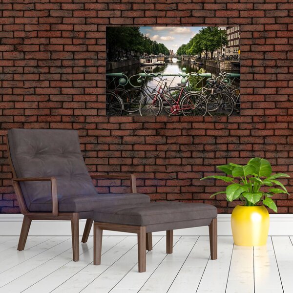 Slika bicikla u gradu (90x60 cm)