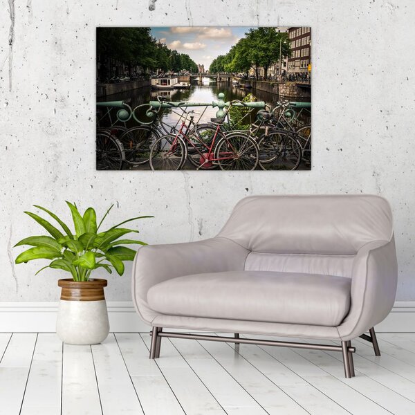 Slika bicikla u gradu (90x60 cm)
