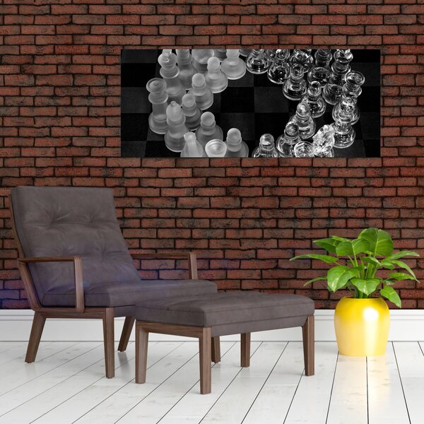 Slika - crno-bijeli šah (120x50 cm)