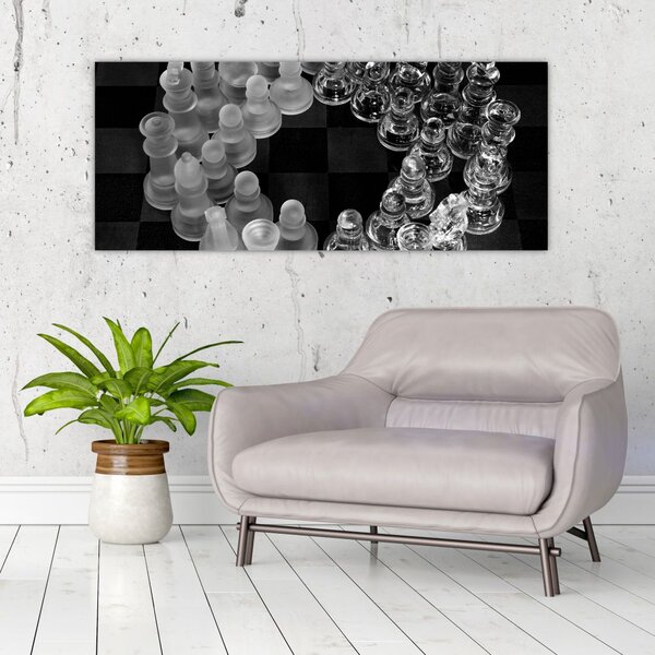 Slika - crno-bijeli šah (120x50 cm)