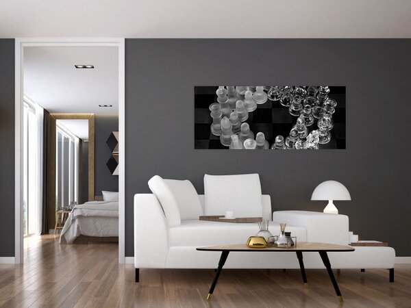 Slika - crno-bijeli šah (120x50 cm)