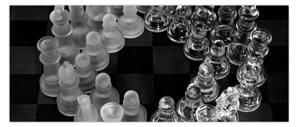 Slika - crno-bijeli šah (120x50 cm)