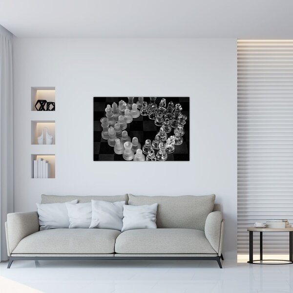 Slika - crno-bijeli šah (90x60 cm)
