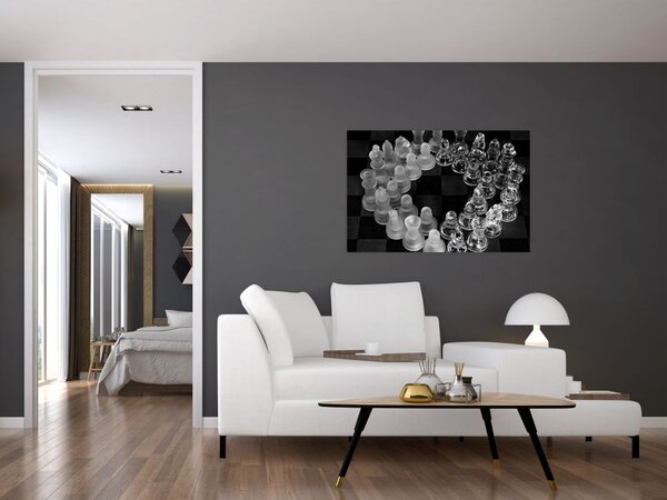 Slika - crno-bijeli šah (90x60 cm)