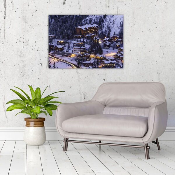 Slika - planinski zimski grad (70x50 cm)