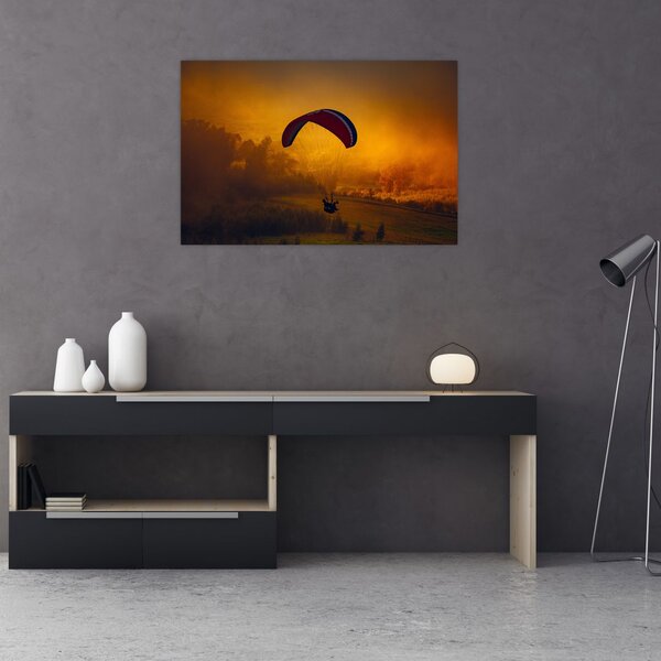 Slika padobranca pri zalasku sunca (90x60 cm)
