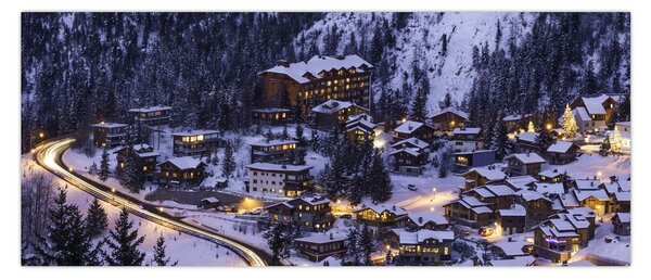 Slika - planinski zimski grad (120x50 cm)