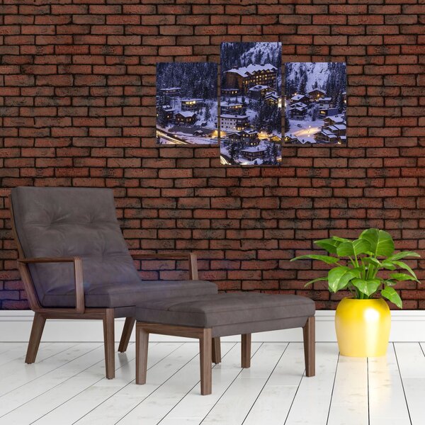 Slika - planinski zimski grad (90x60 cm)