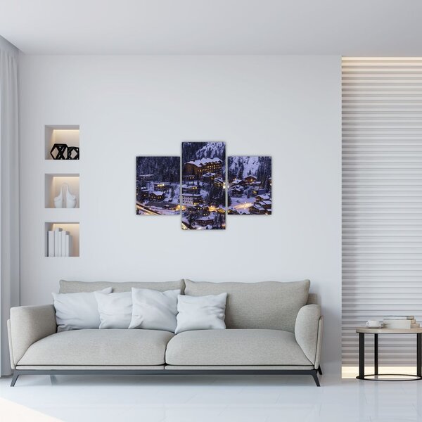 Slika - planinski zimski grad (90x60 cm)