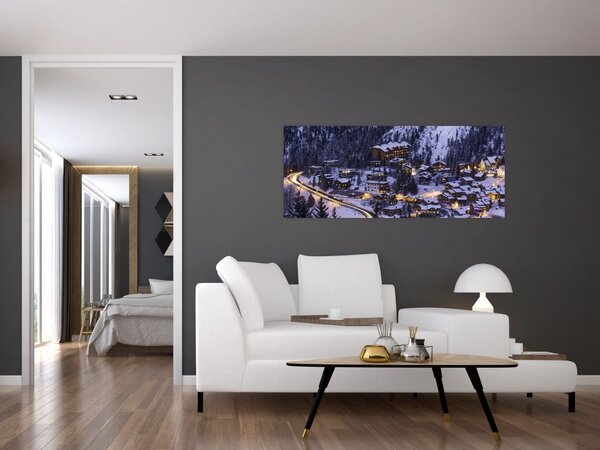 Slika - planinski zimski grad (120x50 cm)