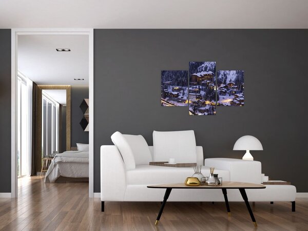 Slika - planinski zimski grad (90x60 cm)