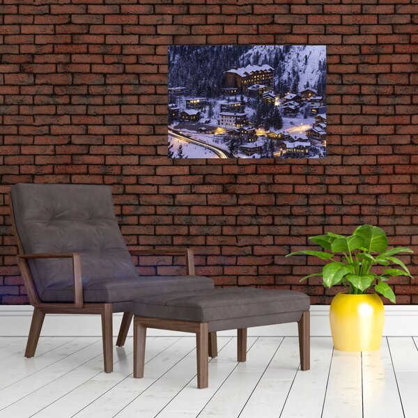 Slika - planinski zimski grad (70x50 cm)