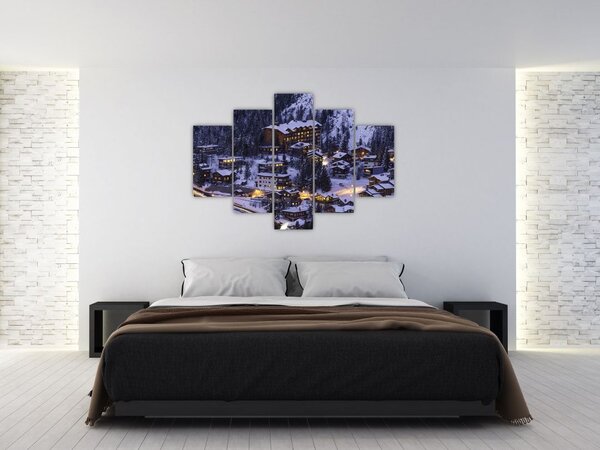 Slika - planinski zimski grad (150x105 cm)