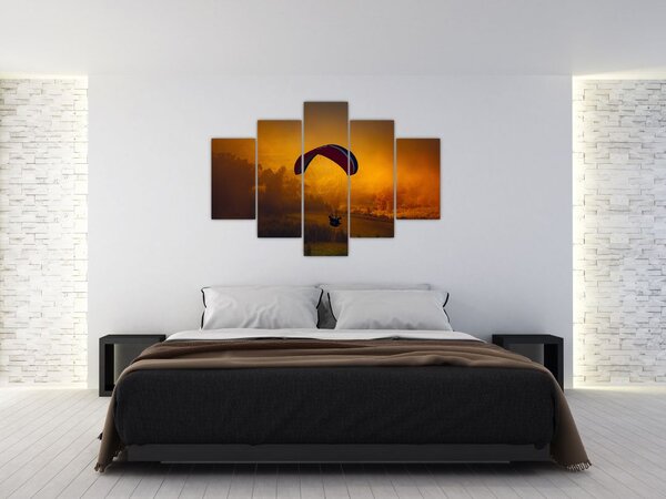 Slika padobranca pri zalasku sunca (150x105 cm)