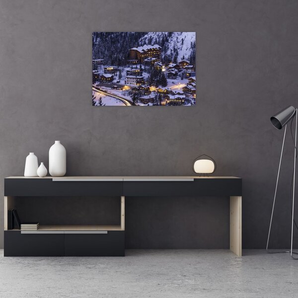 Slika - planinski zimski grad (70x50 cm)