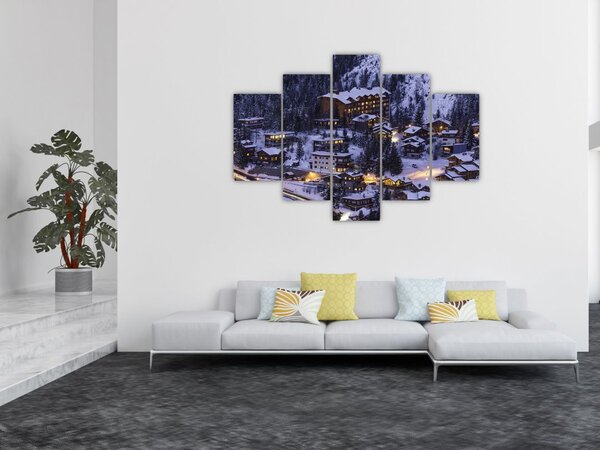 Slika - planinski zimski grad (150x105 cm)
