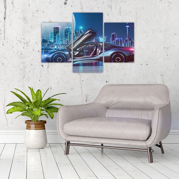 Slika trkaćeg automobila noću (90x60 cm)