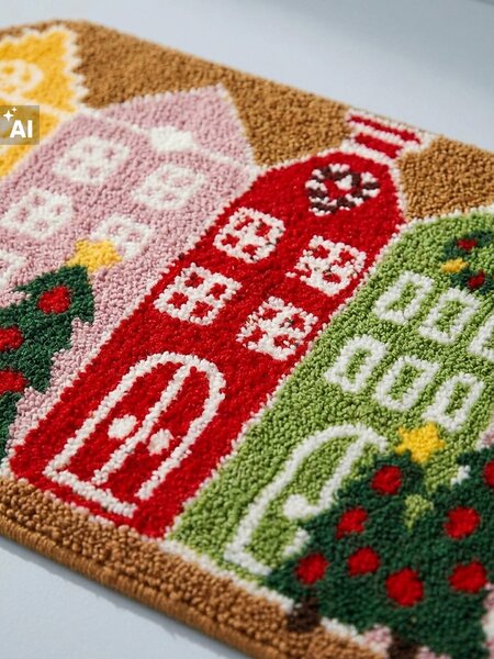 Sinsay - Božićna kupaonska prostirka s printom kućica