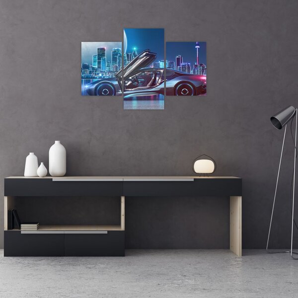 Slika trkaćeg automobila noću (90x60 cm)