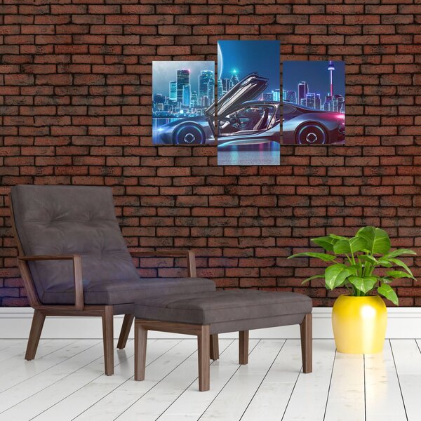 Slika trkaćeg automobila noću (90x60 cm)