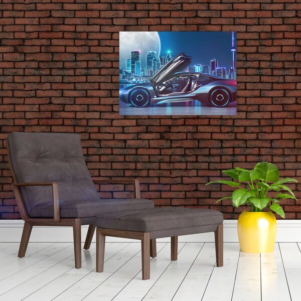 Slika trkaćeg automobila noću (70x50 cm)