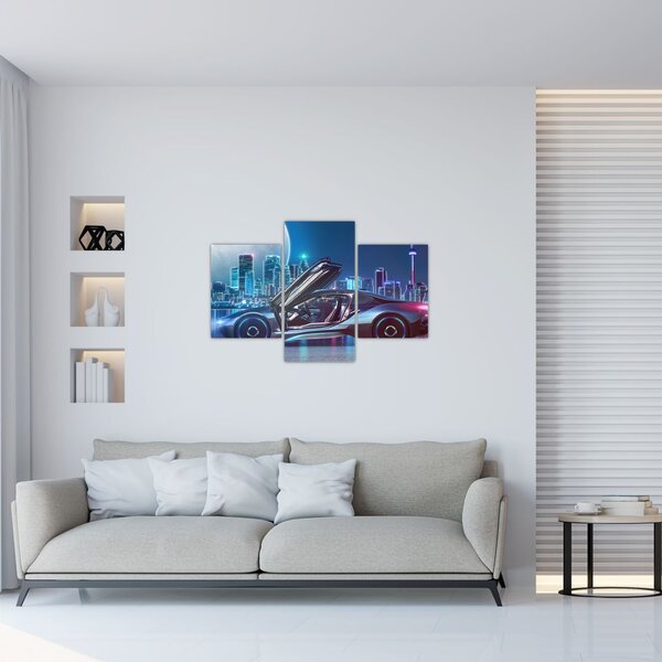 Slika trkaćeg automobila noću (90x60 cm)