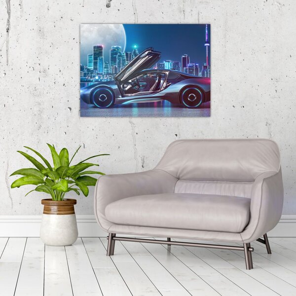 Slika trkaćeg automobila noću (70x50 cm)